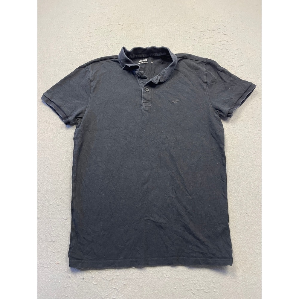 Hollister Polo Shirt Advanced Stretch Pique Black Small Mens